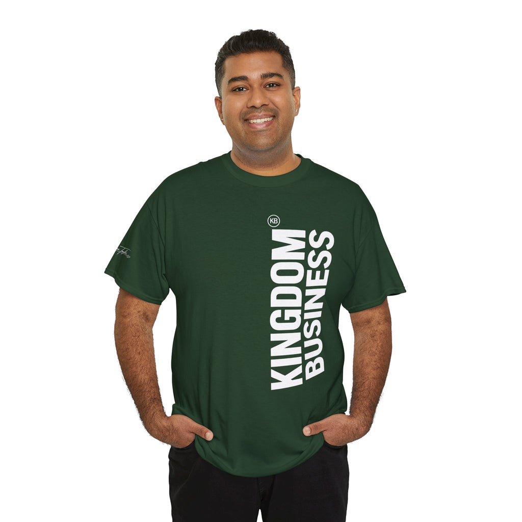 Kingdom Business Vertical Logo Tee — Christian Faith Graphic T-Shirt