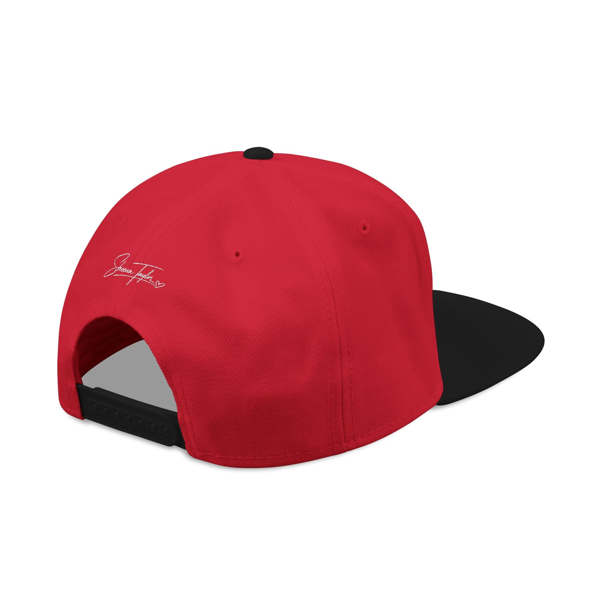 Embroidered Cross Snapback Hat - Black & Cyan Religious Trucker Cap