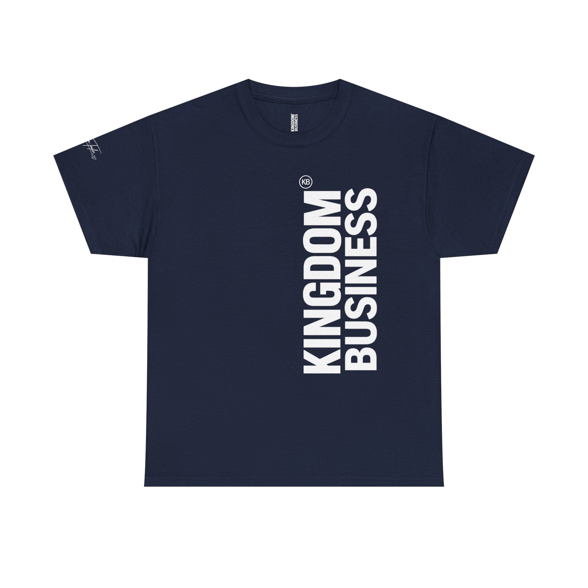 Kingdom Business Vertical Logo Tee — Christian Faith Graphic T-Shirt