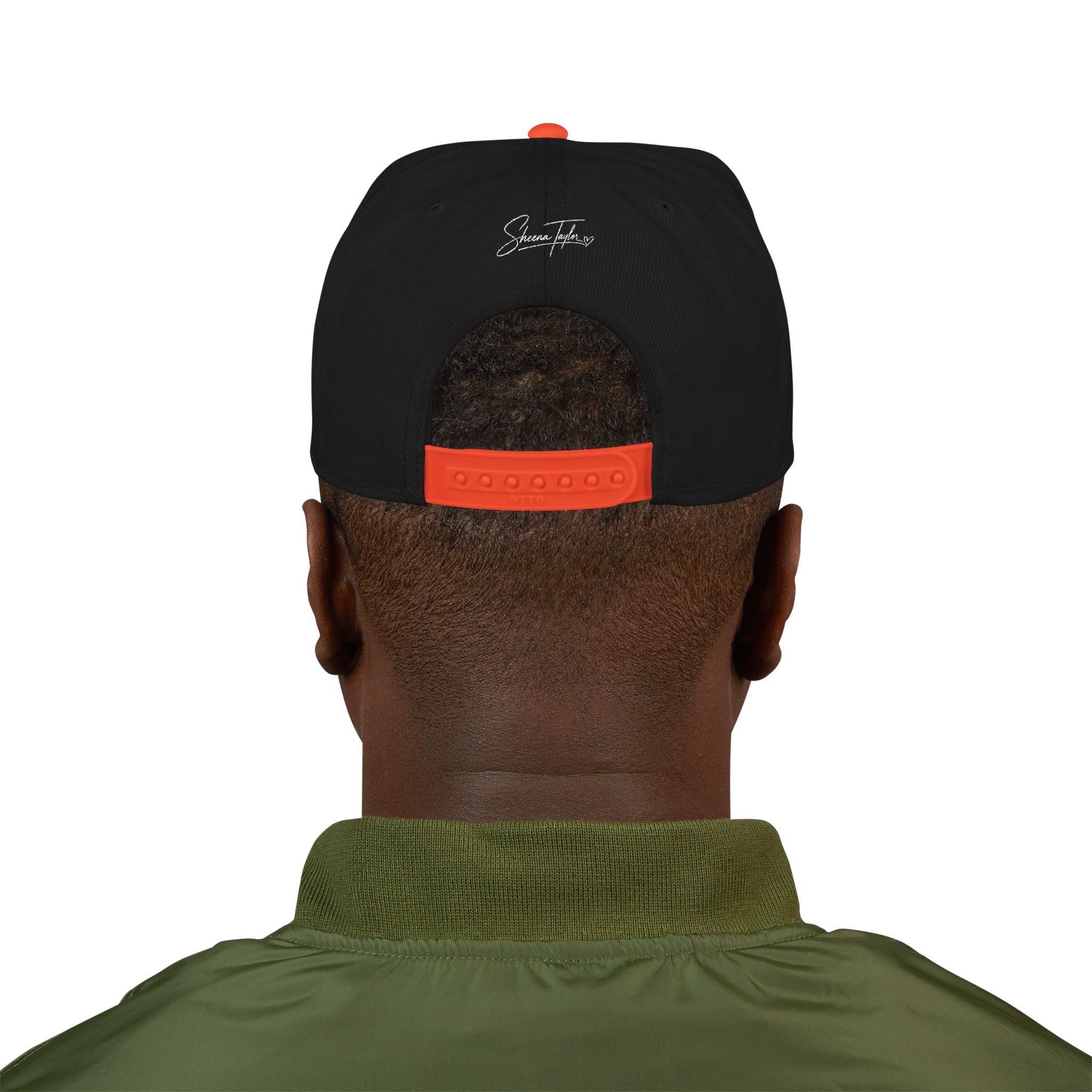 Embroidered Cross Snapback Hat - Black & Cyan Religious Trucker Cap