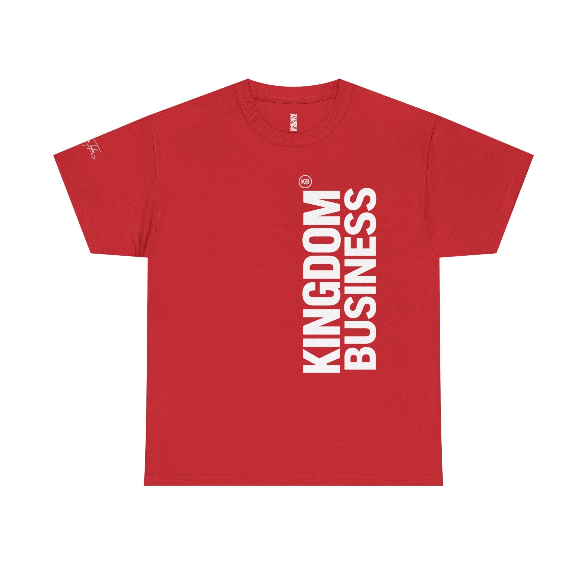 Kingdom Business Vertical Logo Tee — Christian Faith Graphic T-Shirt