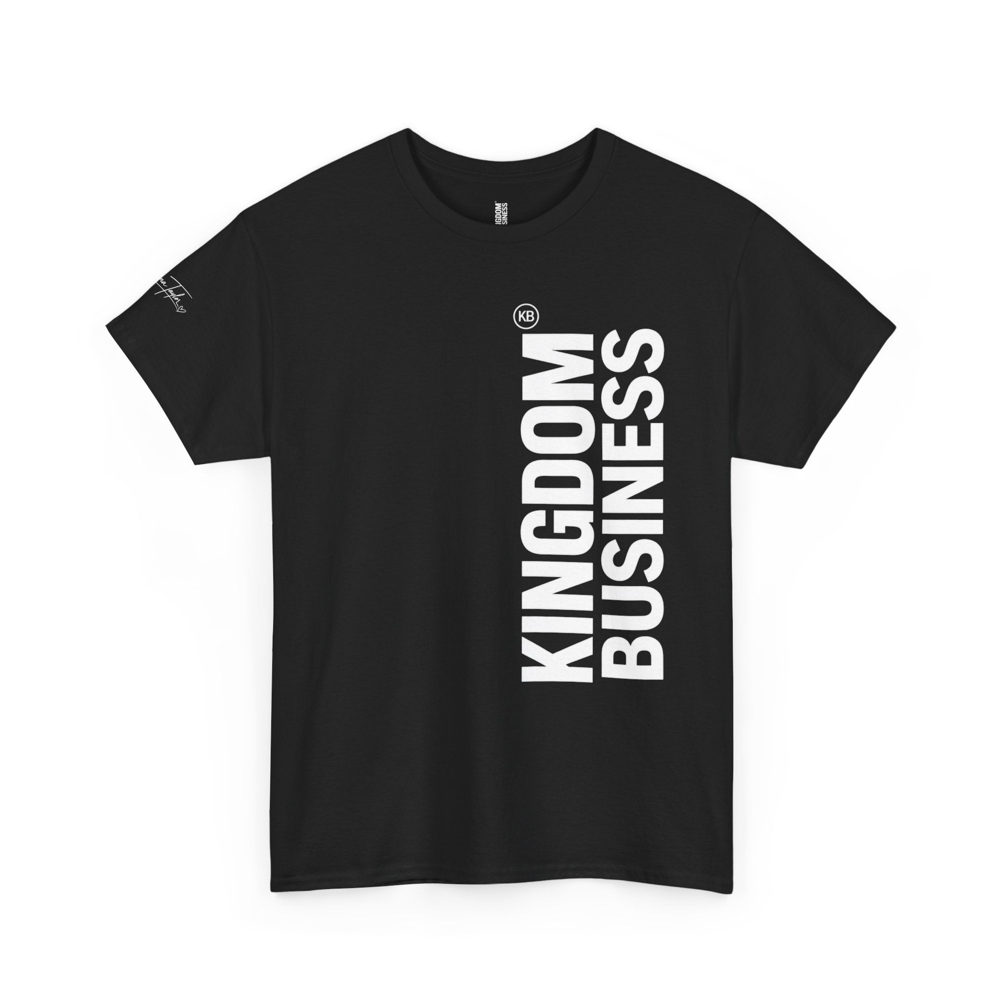 Kingdom Business Vertical Logo Tee — Christian Faith Graphic T-Shirt