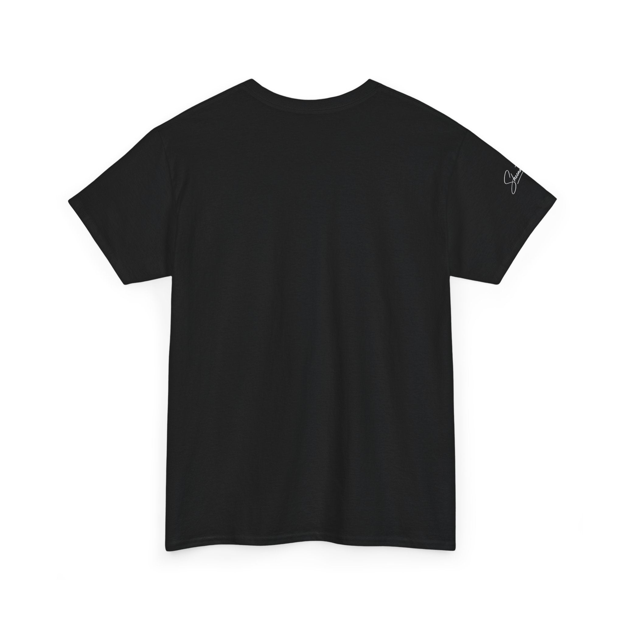 I Denounce You Tee — Minimalist Statement T‑Shirt (Pink Cross Text)