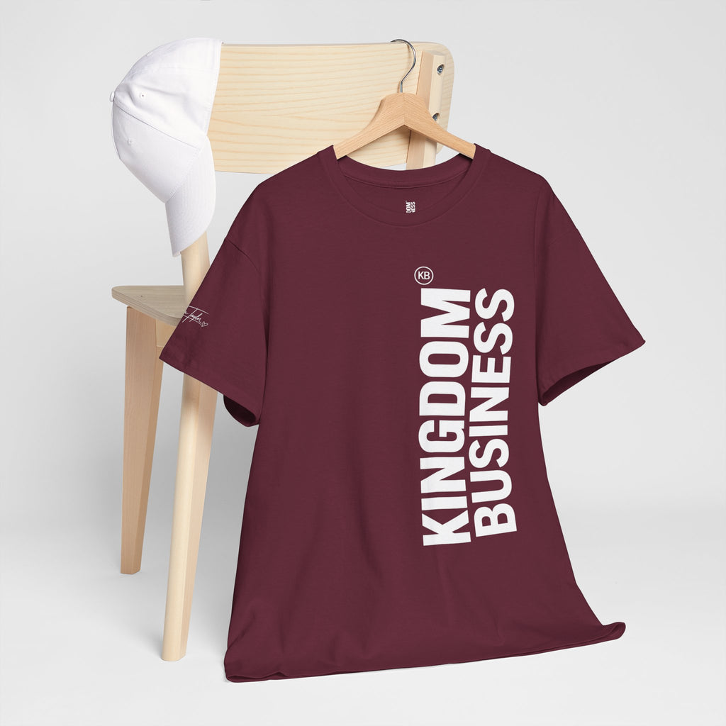 Kingdom Business Vertical Logo Tee — Christian Faith Graphic T-Shirt