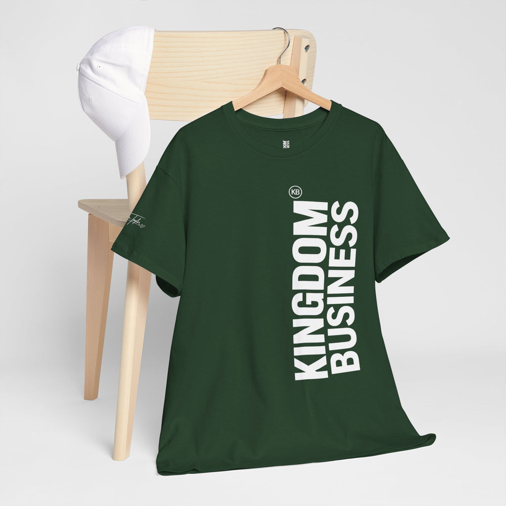 Kingdom Business Vertical Logo Tee — Christian Faith Graphic T-Shirt