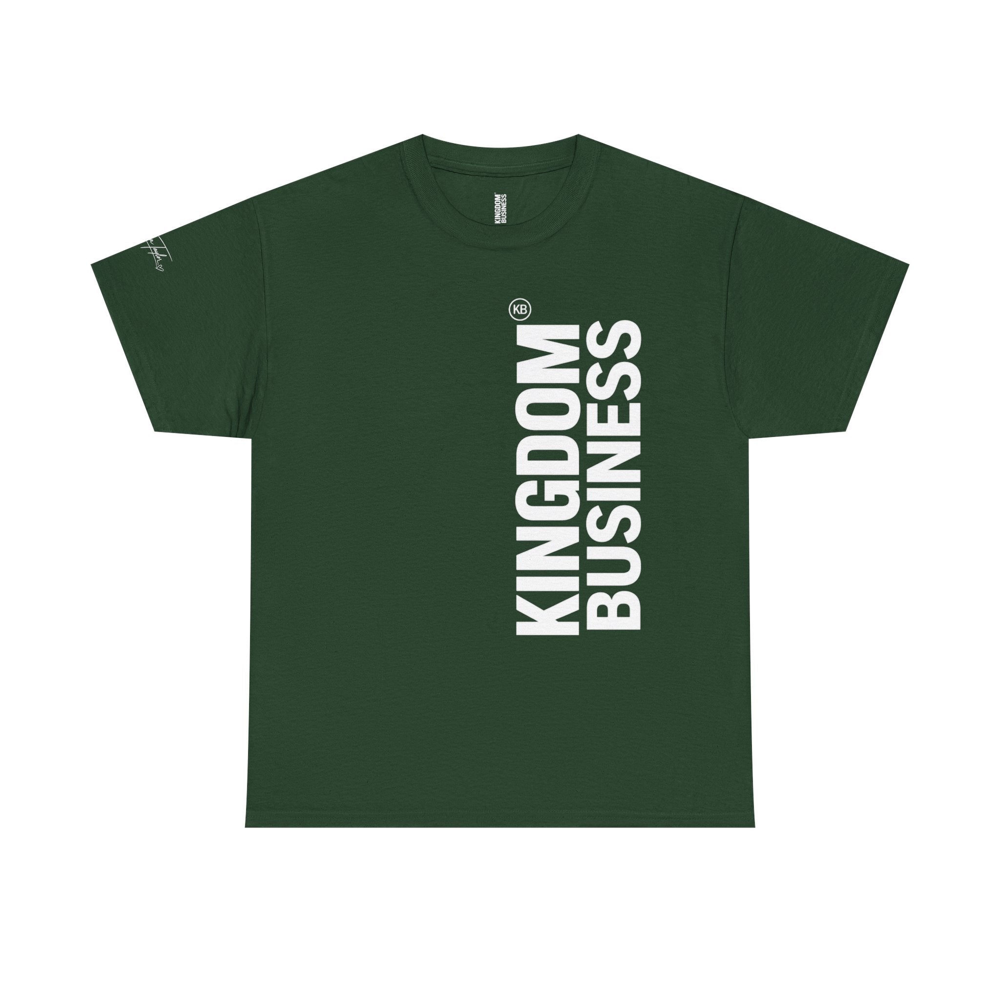 Kingdom Business Vertical Logo Tee — Christian Faith Graphic T-Shirt