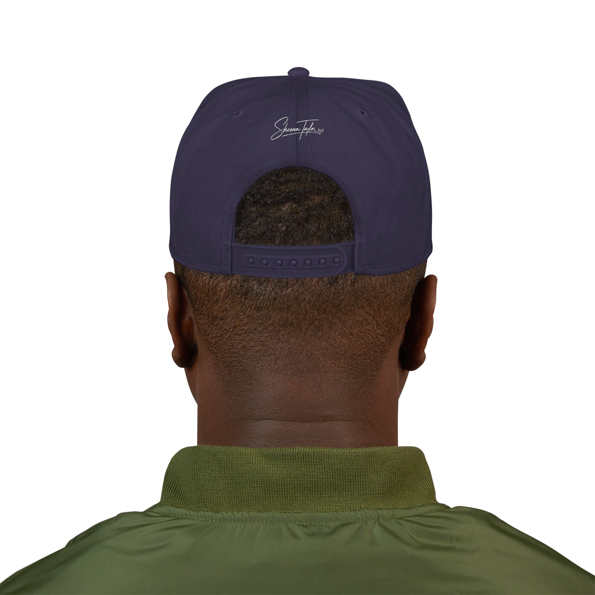 Embroidered Cross Snapback Hat - Black & Cyan Religious Trucker Cap