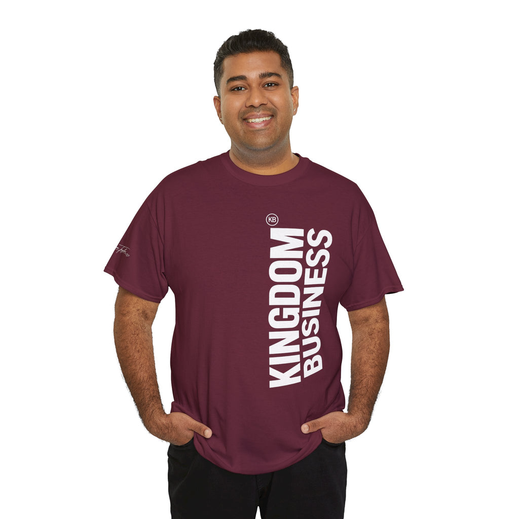 Kingdom Business Vertical Logo Tee — Christian Faith Graphic T-Shirt