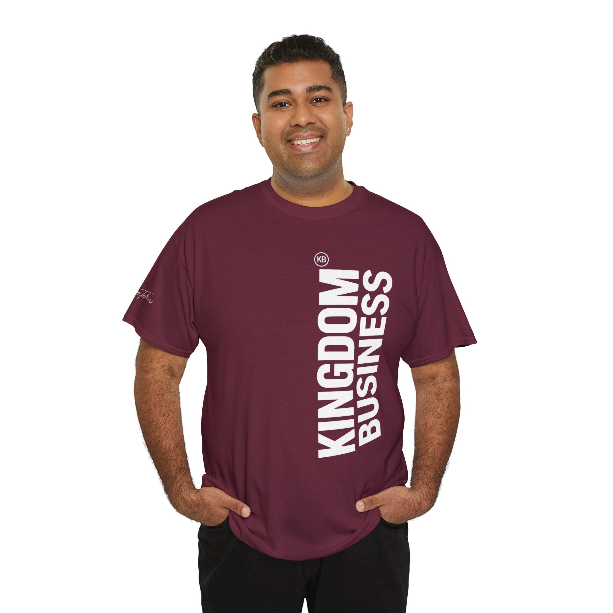 Kingdom Business Vertical Logo Tee — Christian Faith Graphic T-Shirt