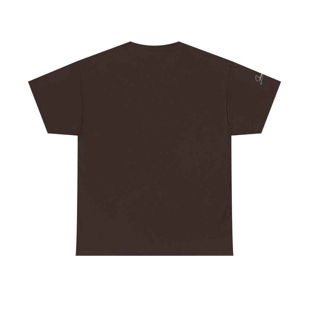 I Denounce You Tee — Minimalist Statement T‑Shirt (Pink Cross Text)
