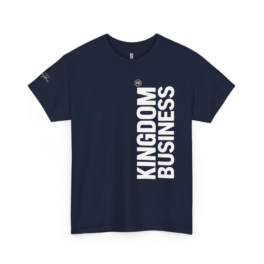 Kingdom Business Vertical Logo Tee — Christian Faith Graphic T-Shirt