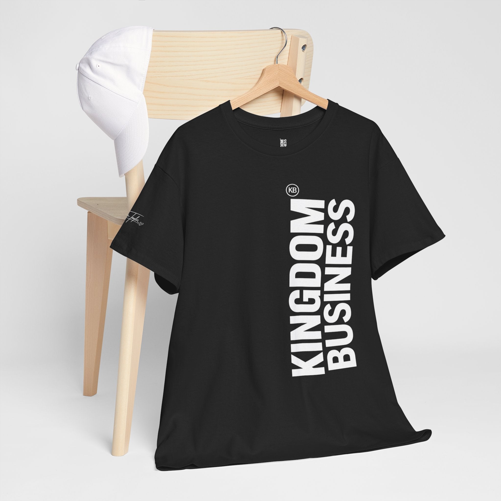Kingdom Business Vertical Logo Tee — Christian Faith Graphic T-Shirt