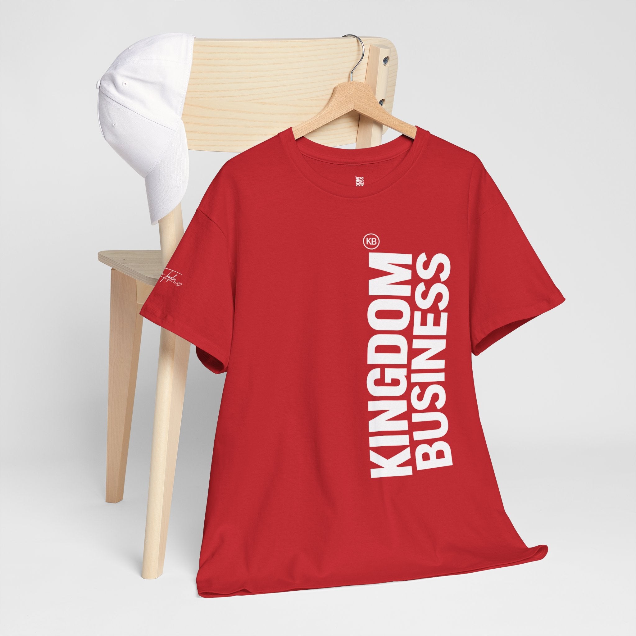 Kingdom Business Vertical Logo Tee — Christian Faith Graphic T-Shirt