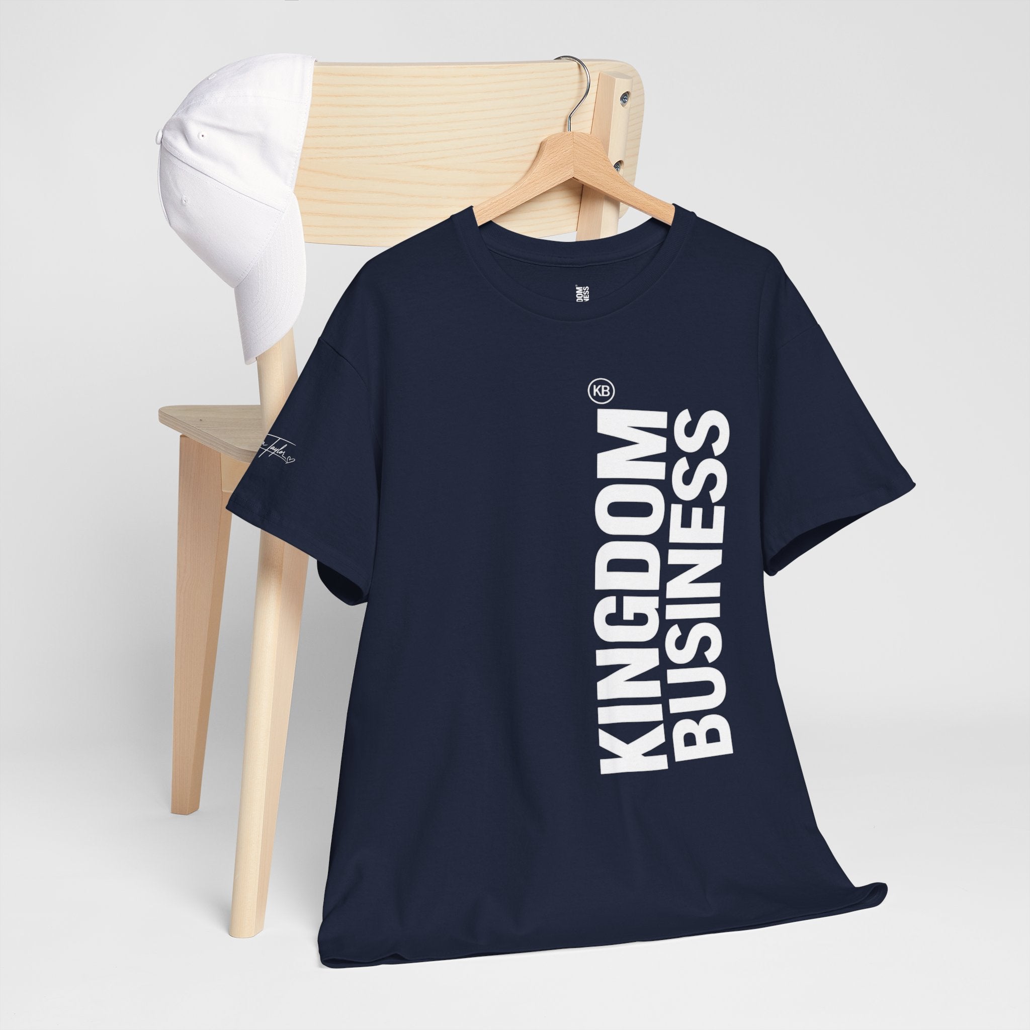 Kingdom Business Vertical Logo Tee — Christian Faith Graphic T-Shirt