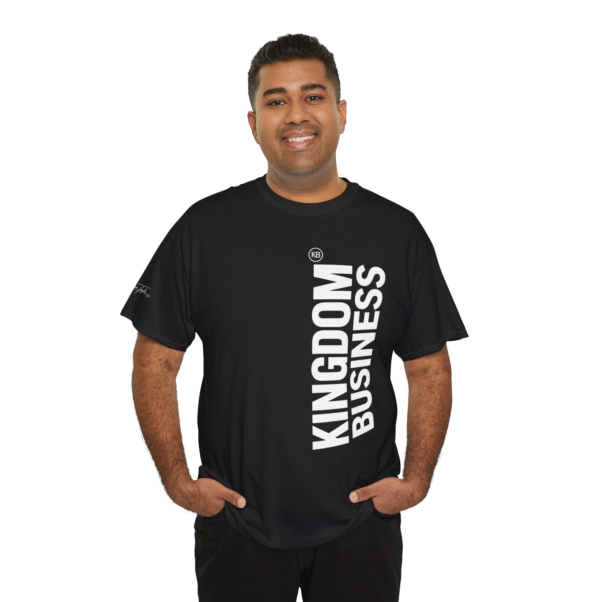 Kingdom Business Vertical Logo Tee — Christian Faith Graphic T-Shirt
