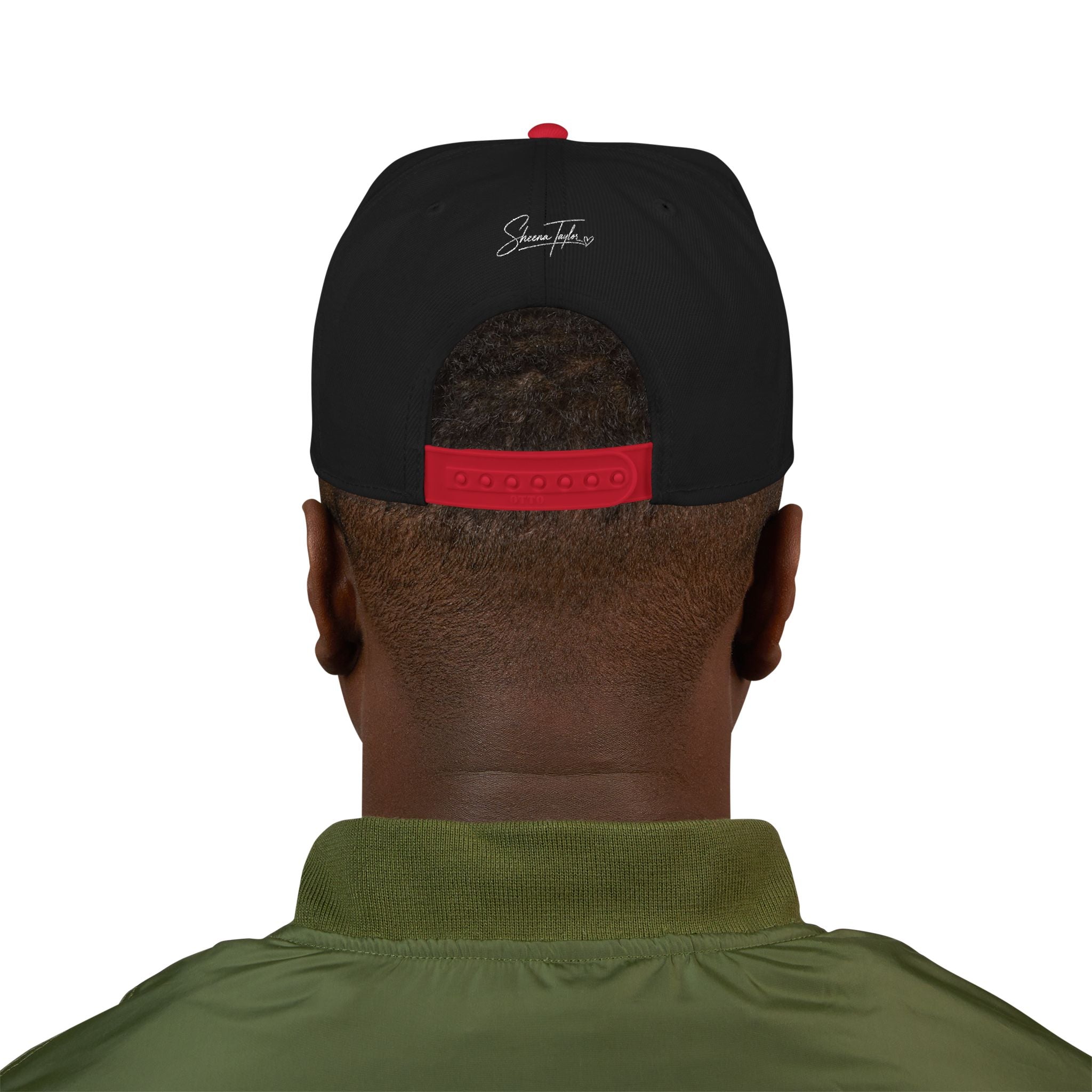 Embroidered Cross Snapback Hat - Black & Cyan Religious Trucker Cap