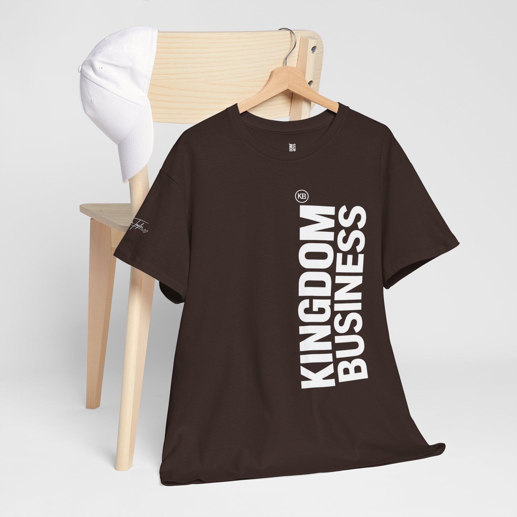 Kingdom Business Vertical Logo Tee — Christian Faith Graphic T-Shirt