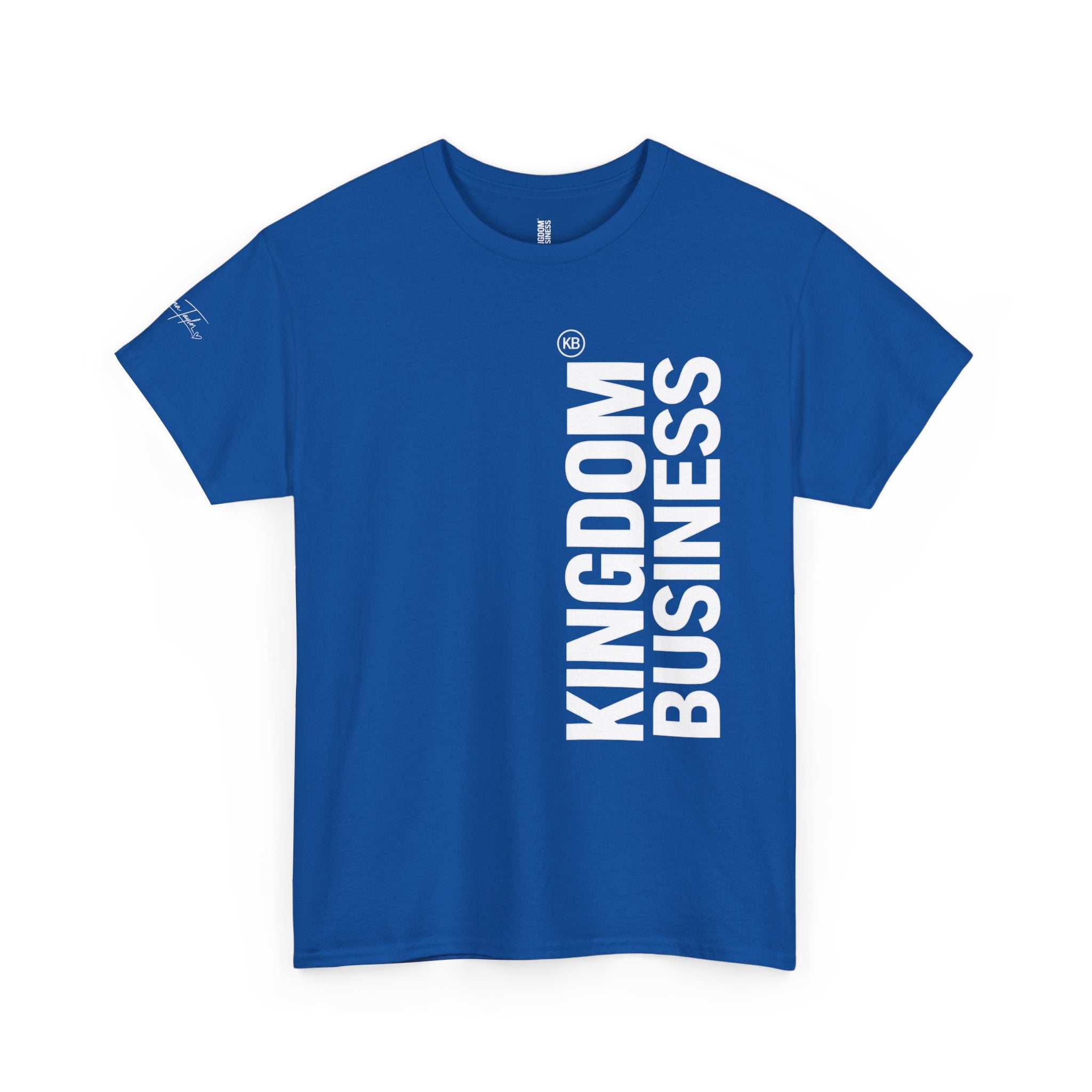 Kingdom Business Vertical Logo Tee — Christian Faith Graphic T-Shirt
