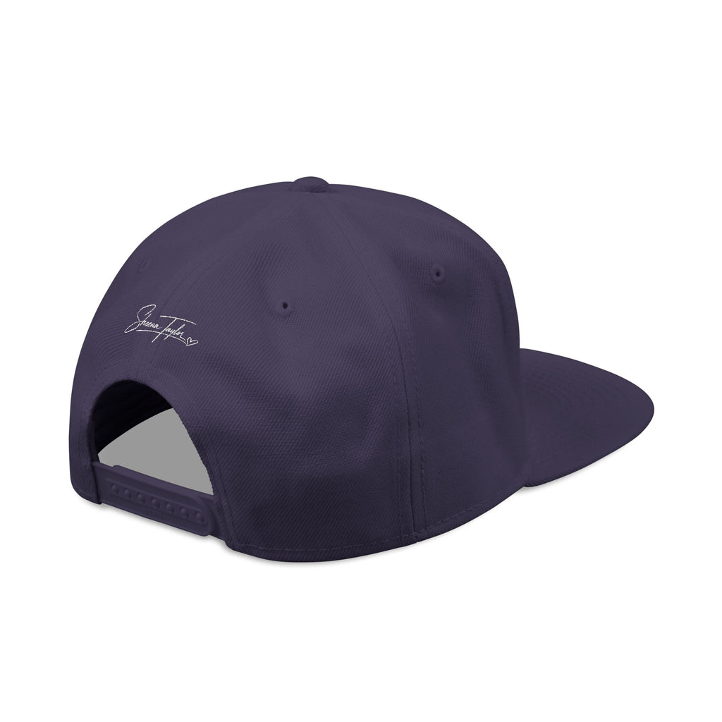 Embroidered Cross Snapback Hat - Black & Cyan Religious Trucker Cap