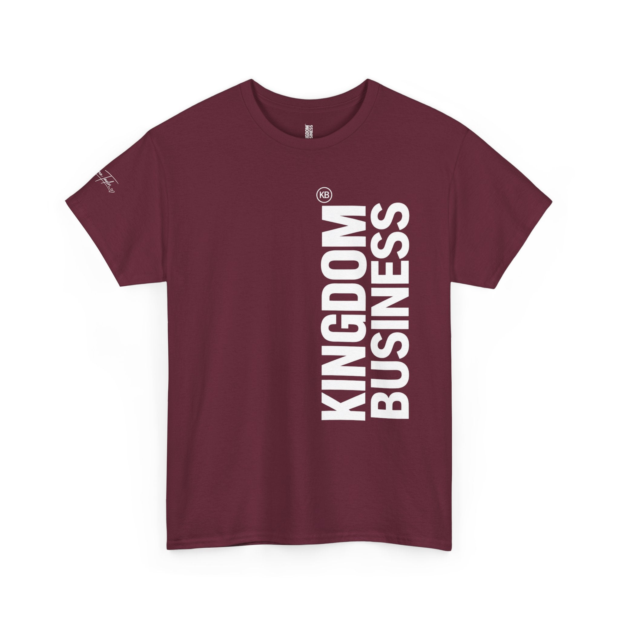 Kingdom Business Vertical Logo Tee — Christian Faith Graphic T-Shirt