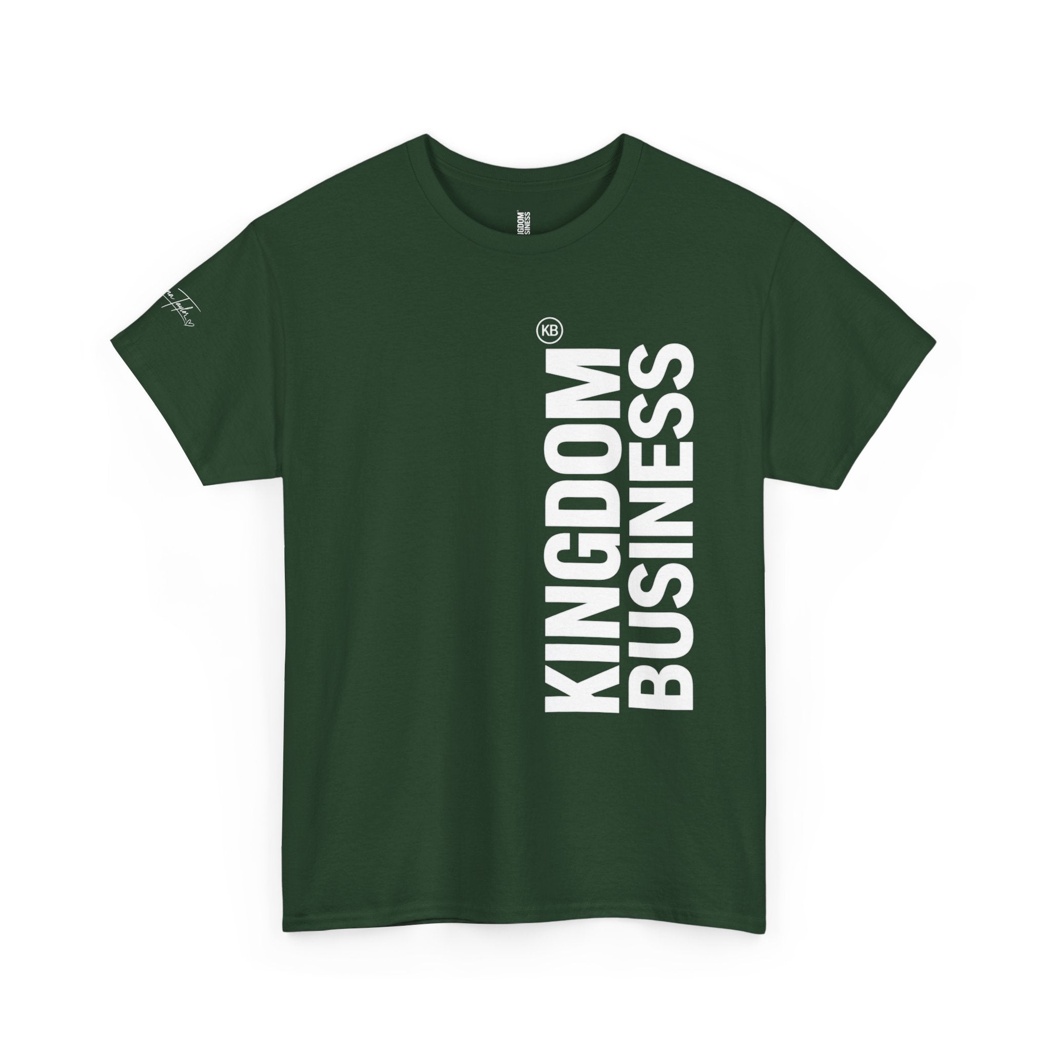 Kingdom Business Vertical Logo Tee — Christian Faith Graphic T-Shirt