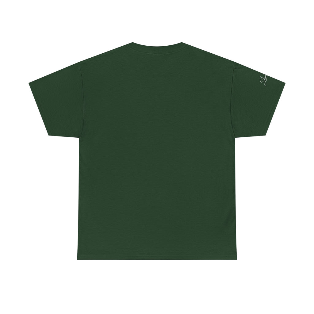 I Denounce You Tee — Minimalist Statement T‑Shirt (Pink Cross Text)