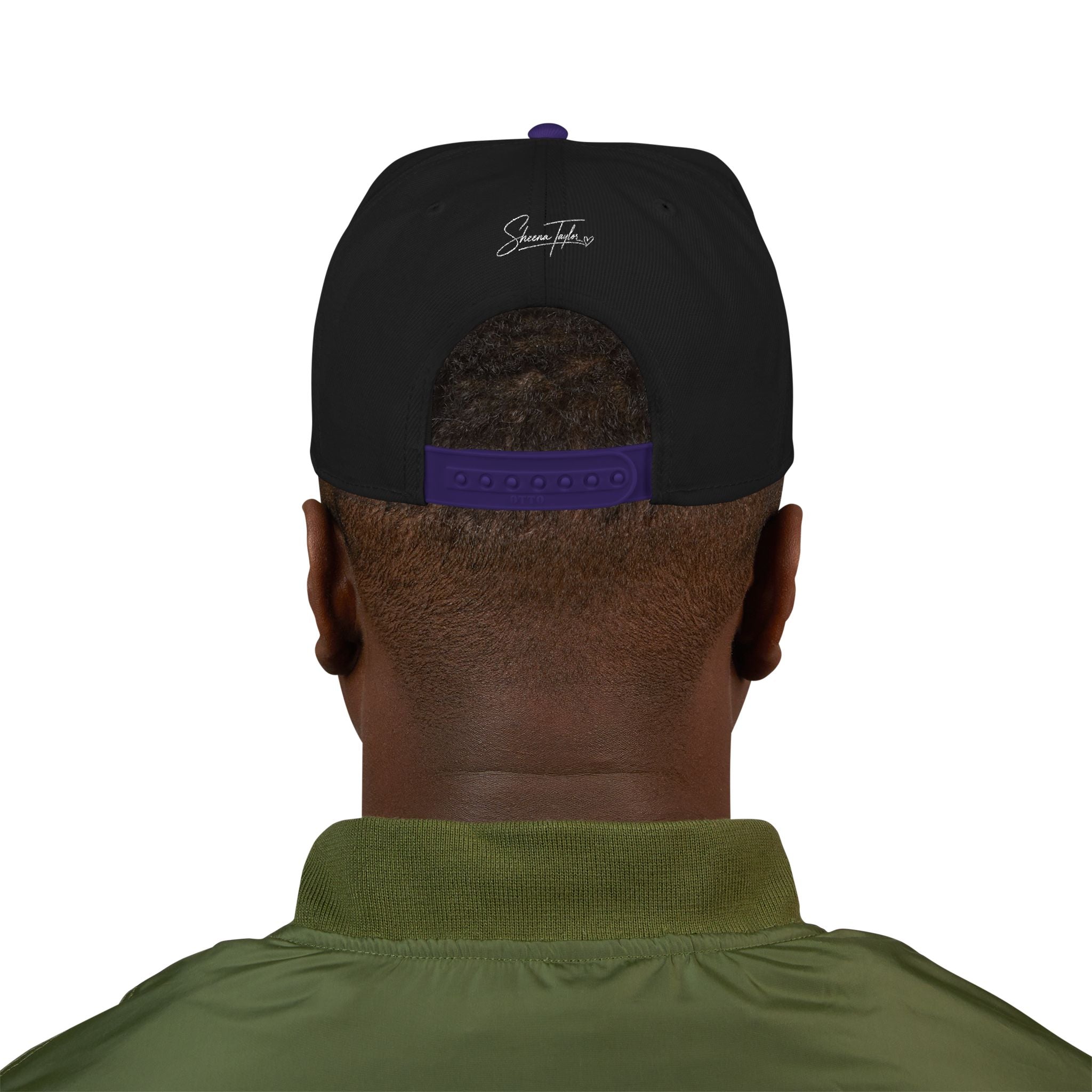 Embroidered Cross Snapback Hat - Black & Cyan Religious Trucker Cap