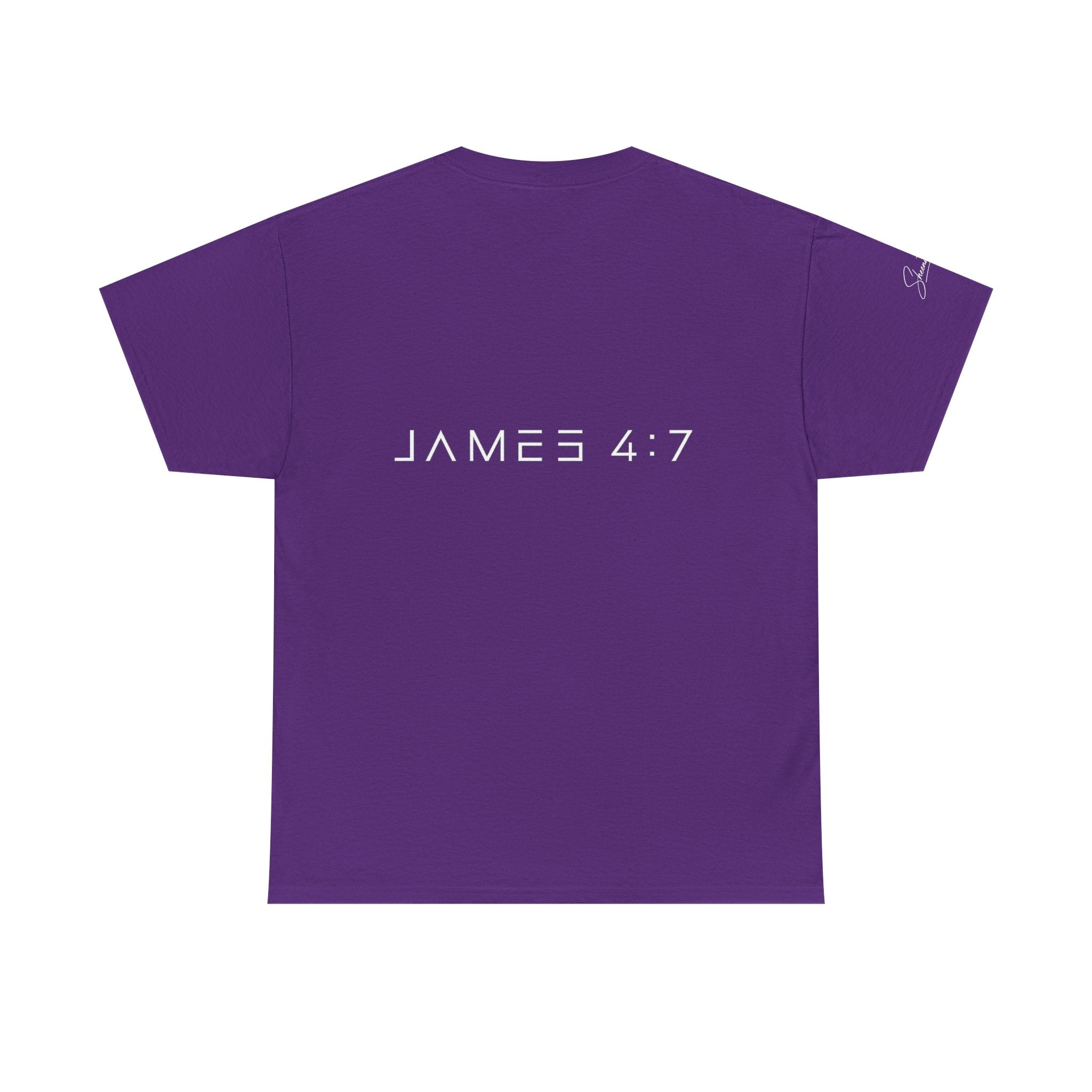 Flee Tee — Minimal "FLEE / Run Devil Run" Graphic Shirt (James 4:7 Back)